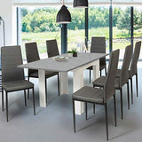 IDMarket - Table à Manger Extensible Rectangle Dona 6-8 Personnes Plateau Effet béton 80-160 cm