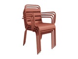 Vente-unique - Lot de 2 fauteuils de Jardin empilables en métal - Terracotta - MIRMANDE de MYLIA