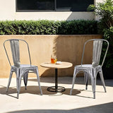 DUHOME Chaises de Salle à Manger Cuisine, Lot de Chaise Bistrot Industriel en Métal, Empilables Chaise de Cuisine, Scandinave Chaise Tabouret pour Bar, Café, Restaurant, Jardin (1PCS, Métallique)