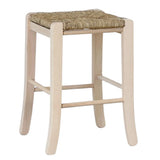 OKAFFAREFATTO MADDALONI Tabouret bas h 47 cm en bois à peindre carré pieds en sabre