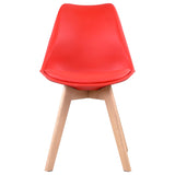 Happy Garden Lot de 4 chaises de Salle à Manger Style scandinaves Nora Rouges avec Coussin, chaises de Cuisine, chaises rembourrées, Pieds en Bois de hêtre Massif