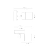 Lightbox Spot mural d'extérieur - 14 cm x 9 cm - Spot mural d'extérieur avec protection en verre contre la pluie & tête pivotante - pour la façade de la maison - douille GU10, max. 10 W - IP44 - en