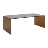 Oviala Table Basse rectangulaire L110 cm en Verre trempé Marron