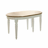 Loberon Table à manger Pinecrest, style maison de campagne, design rond, flexible, extensible grâce à 2 plaques supplémentaires, charme rustique, table de salle à manger, bois de sapin, bois de