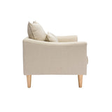 Miliboo Canapé scandinave 2 Places en Tissu Beige et Bois Clair Kate