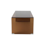 Oviala Table Basse rectangulaire L110 cm en Verre trempé Marron