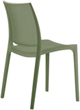Chaise D'Extérieur Empilable Maya en Plastique I Chaise De Balcon Résistante Aux UV I Siege De Terrasse Hydrofuge, Couleur:Olive