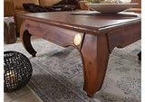 MASSIVMOEBEL24.DE Table Basse carrée 90x90cm - Bois Massif d'acacia laqué - Inspiration Ethnique-Coloniale - Opium #614