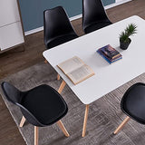 TEENO Chaises de Salle à Manger Scandinaves, Chaise de Bureau et de Salon,Chaises Rétro Bois de hêtre Massif,pour Chambre, Salon, Cuisine et Salle à Manger Noir(Black, Lot de 4)…