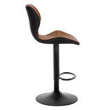 EUGAD Lot de 2 Tabouret de Bar réglable en Hauteur en Similicuir,Tabouret comptoir Style rétro,Brun 0662BY-2