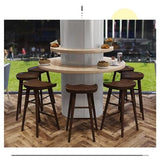 Dessus de cuisine en bois massif Tabouret de bar sans dossier Chaise de salle à manger en chêne pour bistrot 76 cm de hauteur Ferme Tabouret de bar haut Noir Noyer Couleur 65 cm/25,6 pouces Taille