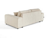 Lisa Design - Garance - canapé Droit 3 Places - en Velours côtelé, Beige