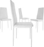 meihe Lot de 4 Chaises de Salle à Manger, Chaise de Cuisine en Similicuir-Fauteuil de Cuisine pour Salle à Manger, Cuisine, Salle de Réunion (blanc-4PC)