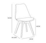 mcc direct Eva Lot de 4 chaises de salle à manger, de cuisine, de bureau, de salon Orange