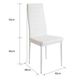 meihe Lot de 4 Chaises de Salle à Manger, Chaise de Cuisine en Similicuir-Fauteuil de Cuisine pour Salle à Manger, Cuisine, Salle de Réunion (blanc-4PC)