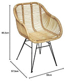 Atmosphera - Fauteuil Koeta - métal et rotin