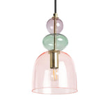 LEDKIA LIGHTING - Suspension Métal et Verre Baudelaire | Design Vintage Élégant | Compatible Ampoules LED E14 | Câble Réglable | Usage Polyvalent, Rose, Verre
