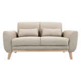 Miliboo Canapé scandinave 2 Places en Tissu Beige et Bois Clair EKTOR