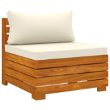 vidaXL Bois d'Acacia Massif Canapé de Jardin 4 Places avec Coussins Meuble de Terrasse Canapé d'Extérieur Sofa de Terrasse Canapé de Patio