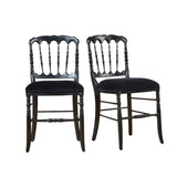 Robin des bois 2 Chaises Napoléon III, laquées Noires et Velours