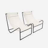 Alice's Garden - Lot de 2 Fauteuil Relax Mencora Structure en métal. Assise en Toile avec Repose-tête