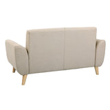 Miliboo Canapé scandinave 2 Places en Tissu Beige et Bois Clair EKTOR