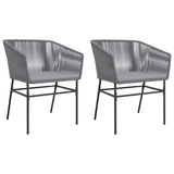 Homgoday Chaise de Jardin Confortable en Résine Tressée, Coussins Gris, Support Stable, Résistant aux UV - 2 Pièces