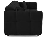 Lisa Design - Ray - canapé Droit 3 Places en Tissu texturé, Noir