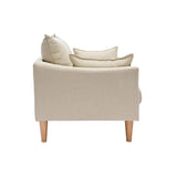 Miliboo Canapé scandinave 3 Places en Tissu Beige et Bois Clair Kate