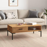 vidaXL Table Basse Table d'Appoint Bout de Canapé Meuble de Salle de Séjour Table de Salon Intérieur 90x50x35 cm Bois de Pin Massif Recyclé