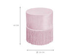 BIANCHERIAWEB Pouf Salon/Chambre avec Franges Rembourré Modèle Velvet Malibu Couleur Unie Pouf Poussière