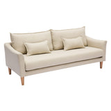 Miliboo Canapé scandinave 3 Places en Tissu Beige et Bois Clair Kate