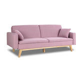 Don Descanso - Canapé Convertible clic clac 3 Places Convertible lit 3 Places Reine. Dimension canapé : 206x73x80cm | Dimension lit : 180x100cm [Comprend 2 Coussins] | Rose