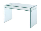 Vente-unique - Bureau STILEOS - 1 Niche - Verre trempé - avec Rangement