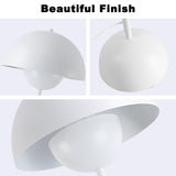 Alpinaluz Lampadaire en Acier avec Abat-jour Bombé – Style Scandinave et Rétro – Éclairage Indirect vers le Bas – Douille E27 – Interrupteur au Pied – Pour Salon ou Chambre (Blanc)