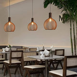 JZCDR Boho Style Bois Suspension, E27 Hauteur Adjustable Naturel Main Lustre Rétro, Rustique Lampe Pendentif pour Salle à Manger, Salon, Chambre à Coucher, Café, Comptoir de Bar (Noir,35×45CM)