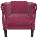 vidaXL Fauteuil Rouge Bordeaux Velours
