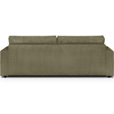 HOMIFAB Canapé Convertible 3 Places en Velours côtelé Vert Kaki avec Coffre de Rangement - Robin 219x104x78cm