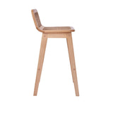 MOB-IN Lot de chaises Sana d'îlot et Bar en chêne et Assise cannage 65cm