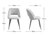 B&D Home Chaises de Salle à Manger Vicky Lot de 2, Chaise rembourrée en Velours côtelé pour Salle à Manger, Cuisine, Salon, Bureau, Coiffeuse, Cordon Bleu, 11126-BLAU-2