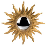 Générique Miroir Soleil Convexe Doré, Beaux Reliefs, Fabrication soignée 31 cm de Diamètre, Œil de Sorcière