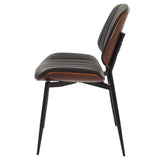 Mendler Lot de 2 chaises de Salle à Manger HWC-O44 MVG Aspect Noyer, Noir