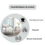 Mingone Fauteuil Salon Design Fauteuil Laine en Métal avec Dossier Confortable Chaise D'appoint avec Accoudoirs Chaise Rembourré pour Salon Chambre, Blanc