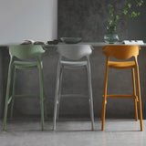Chaise de bar empilable en plastique jaune pour comptoir de cuisine et loisirs en plein air, dossier haut, design robuste, idéal pour la maison, le jardin, le pub, le salon, hauteur d'assise de 65 cm