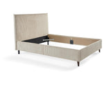 Best Mobilier - Cadre de Lit 160X200 cm Botticelli en Velours Côtelé Beige - Chambre Adulte