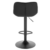 EUGAD Tabouret Bar, Chaise de Bar pivotante, Tabouret de Bar avec Repose-Pieds et Dossier, Tabouret de Comptoir pour Bistro, Restaurant, Cuisine, Hauteur Réglable 62-84cm Noir 1005BY-1