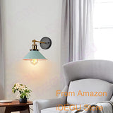 iDEGU Lot de 2 Appliques Murales Rétro, Lampe Murale de Style Edison en Forme de Parapluie E27 Métal Plafonnier Luminaire Vintage Applique Intérieure pour Chambre Salon Couloir Café, 220mm (Vert)