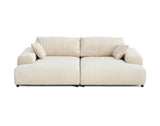 Lisa Design - Canapé Double Méridienne Garance en Velours Côtelé - Sofa Beige 3 Places - Salon