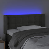 Homgoday Tête de lit à LED gris foncé 93 x 16 x 78/88 cm en velours, tête de lit, tête de lit double, dossier pour lit et canapé Model3123707