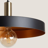 LEDKIA LIGHTING - Suspension Métal Furiko | Compatible Ampoules E27 220-240V | IP20 Intérieur | Aluminium et Acier | Câble Réglable 1560 mm | Design Industriel, Noir